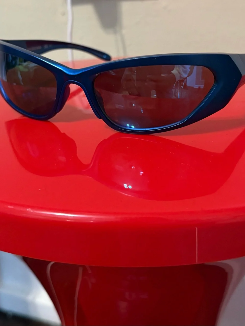 Balenciaga Blue Men's Sport Sunglasses with Mirrored Lenses